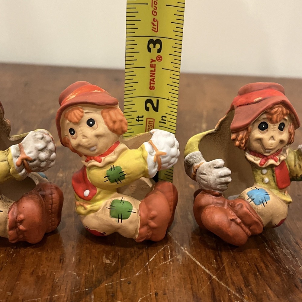 Vintage Lefton 4 Scarecrow Candle Huggers Japan EUC, Fall, Halloween Decor - Picture 10 of 10